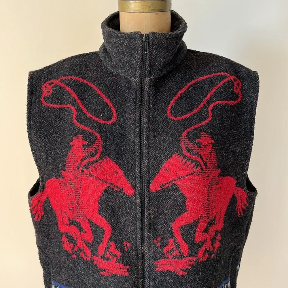 Vintage Cowboy Cowgirl Western Horse Rodeo Vest